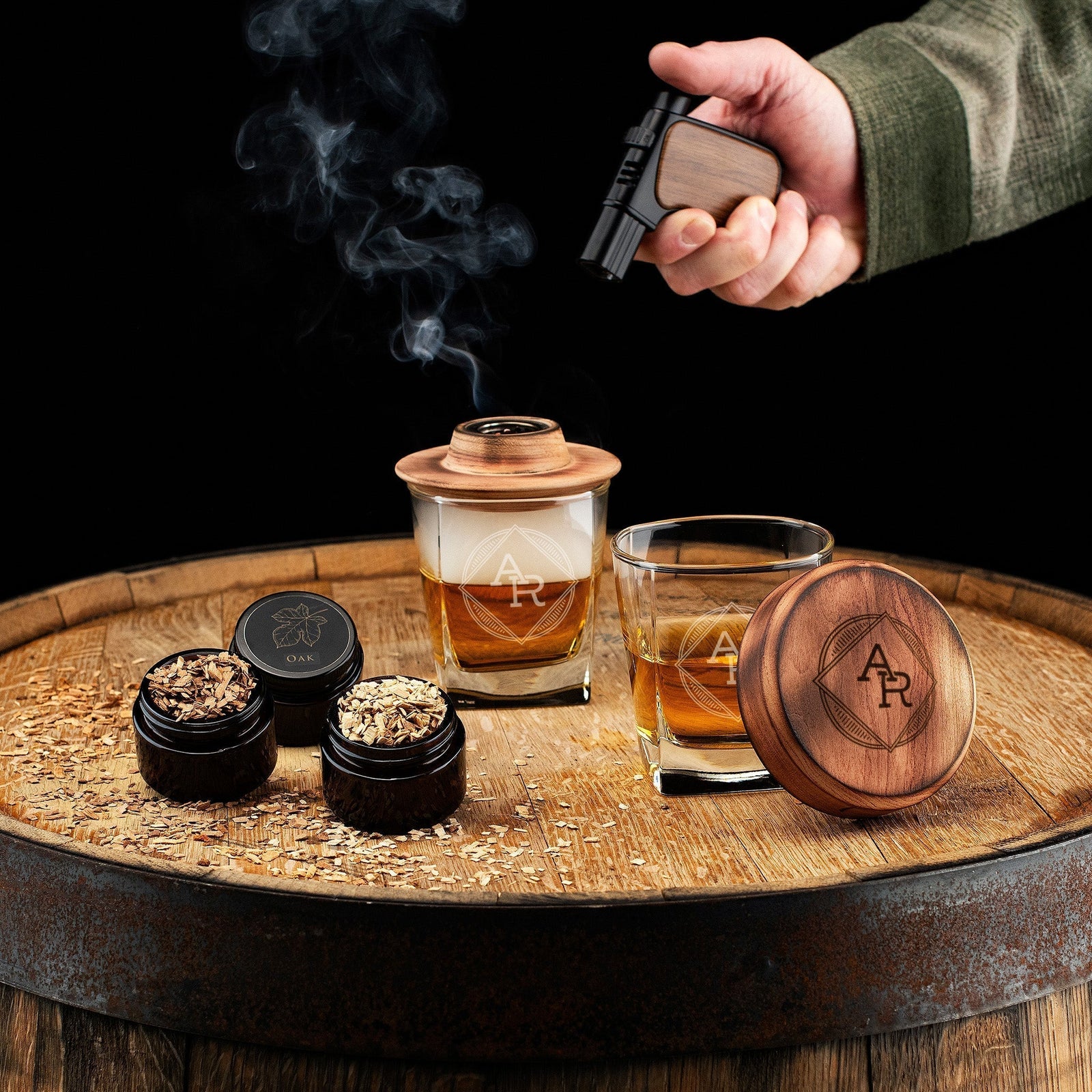 Personalized cocktail smoker gift set for men from Manly man co.
