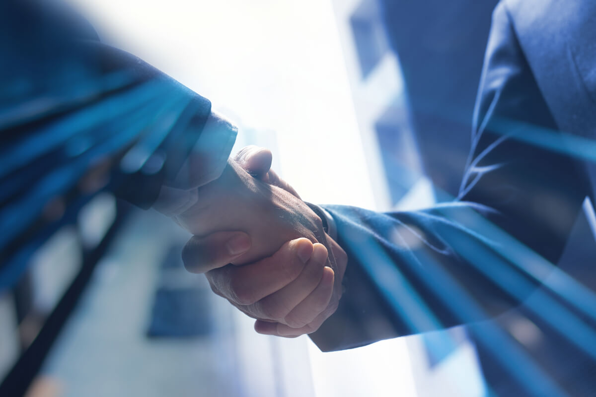 Business handshake with a modern edge—just like our personalized corporate gifts.