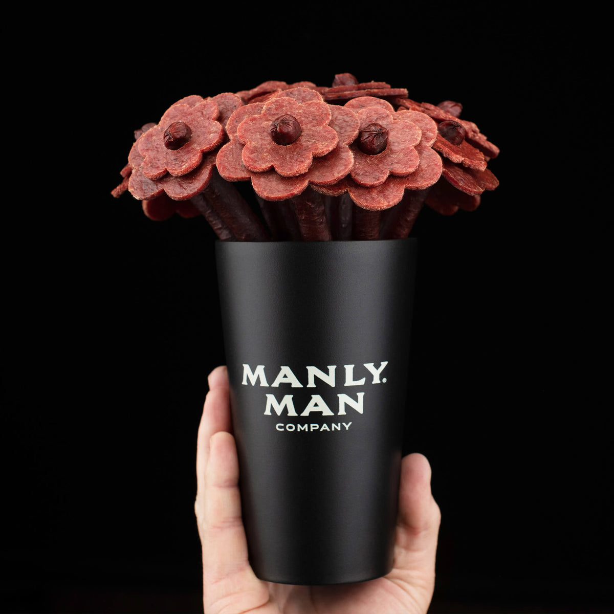 Beef Jerky Flower Bouquet - Black Steel Edition