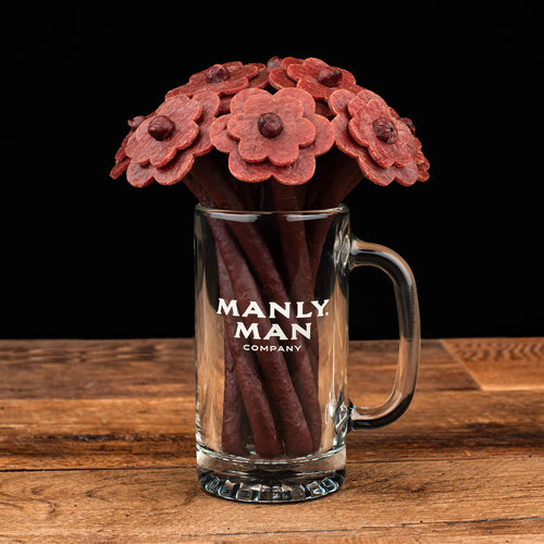 Beef Jerky Flower Bouquet & Beer Mug