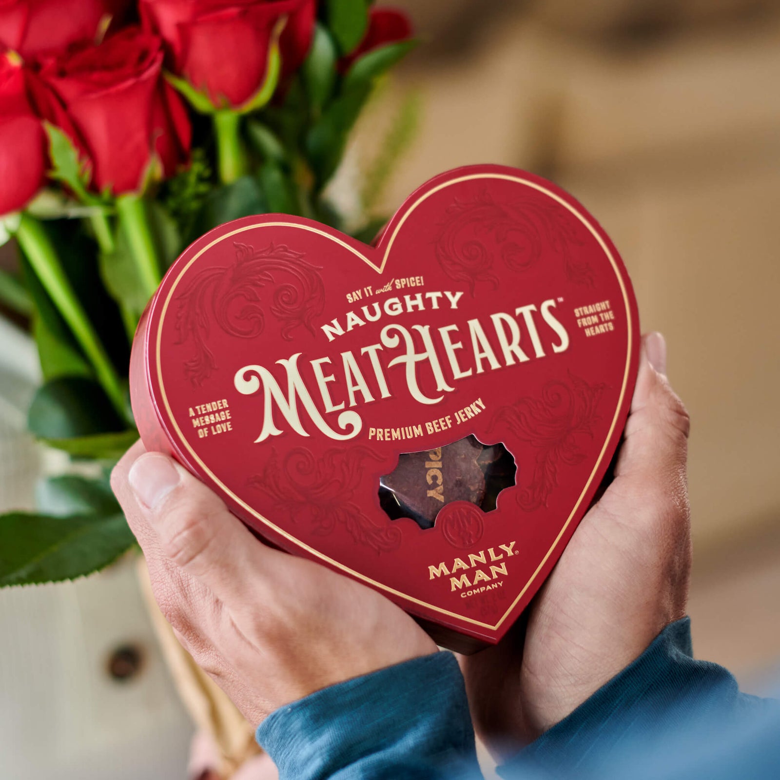 18th birthday gift ideas for guys, including jerky gift boxes, manly snack sets, meat greeting cards, and bacon-themed presents from Manly Man Co.