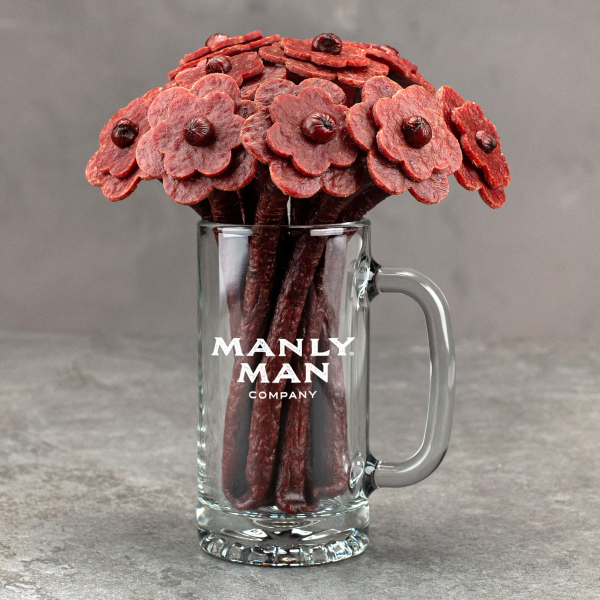 Beef Jerky Flower Bouquet &amp; Beer Mug