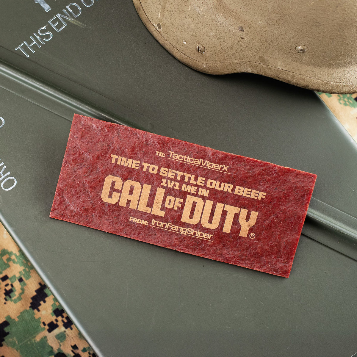&quot;Settle Your Beef&quot; Call of Duty Meat Card
