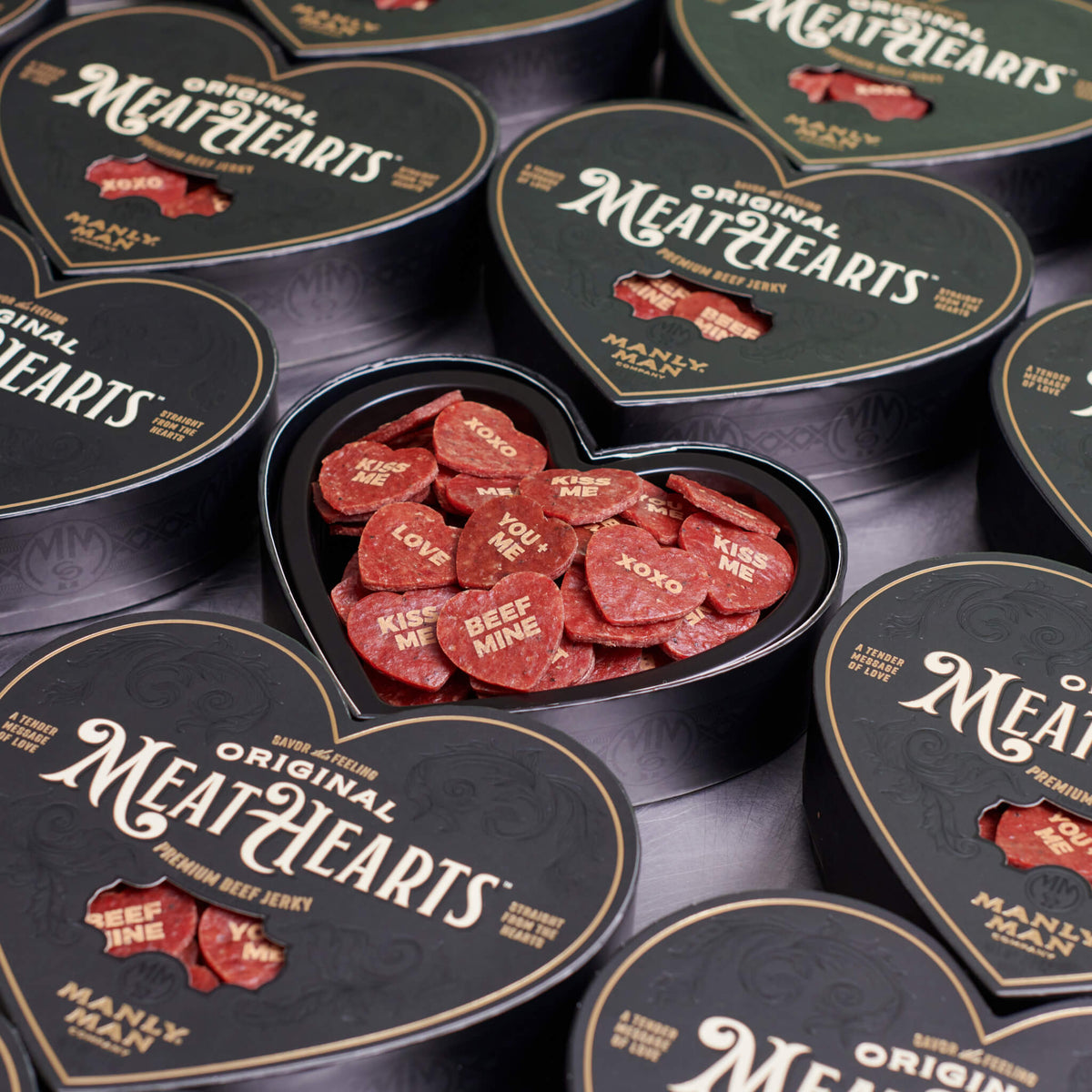 Meathearts | Heart-Shaped Beef Jerky Snacks | Manly Man Co.