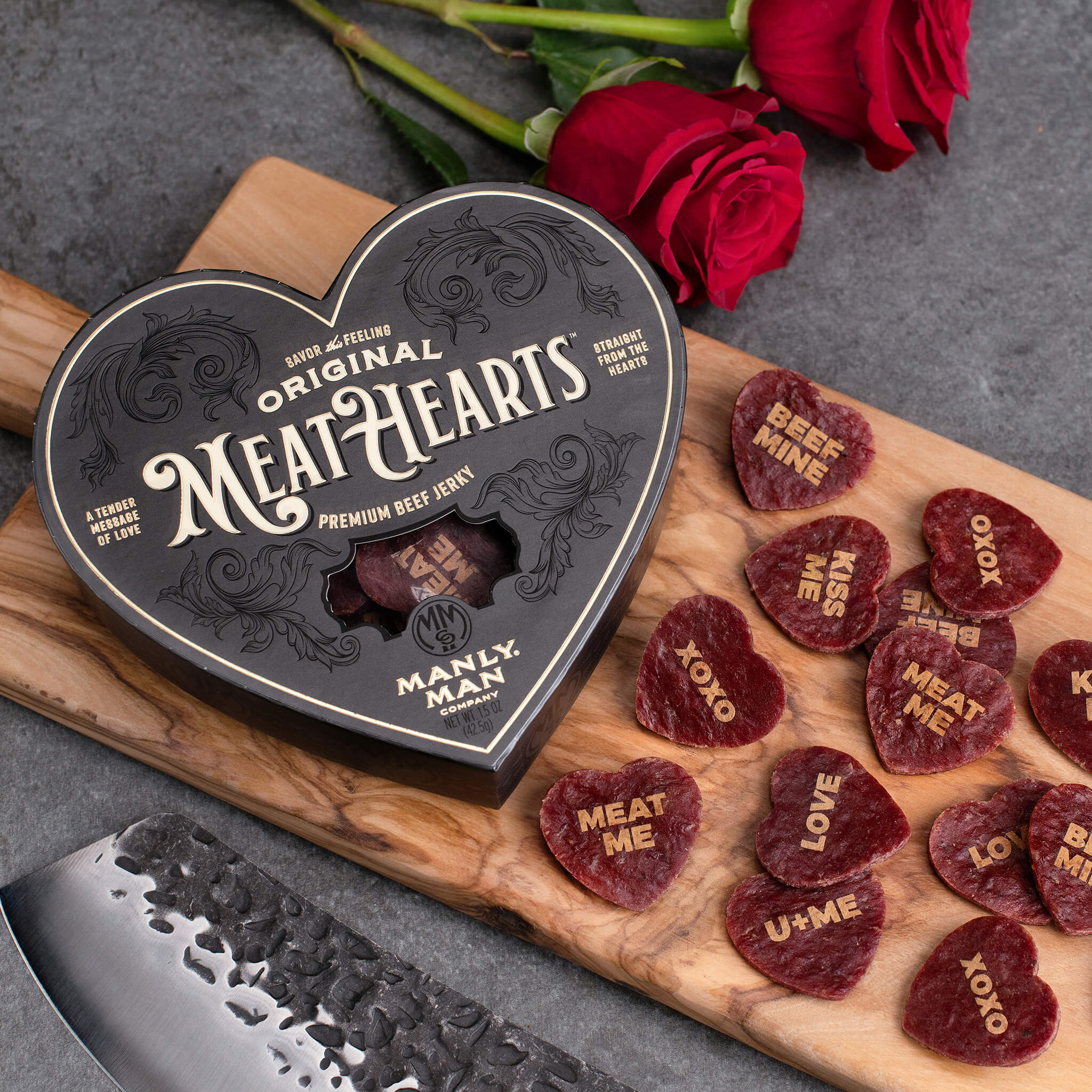 Meathearts™ // Heart-Shaped Beef Jerky // Manly Man Co® - Manly Man Co.
