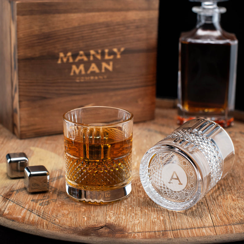 Personalized Whiskey Round Glass Set