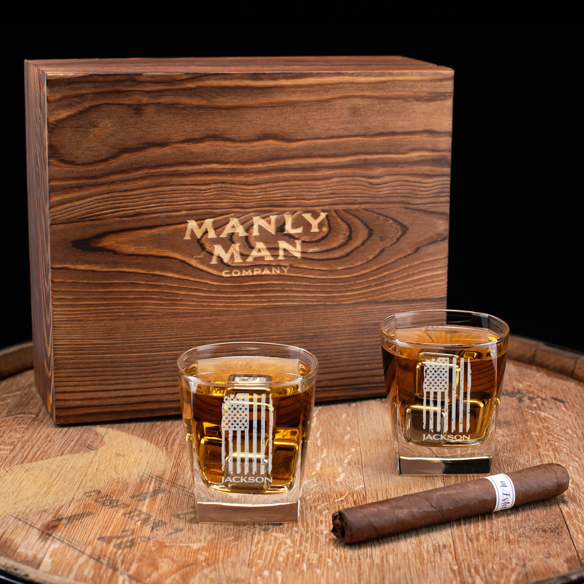 Personalized Whiskey Square Glass Set