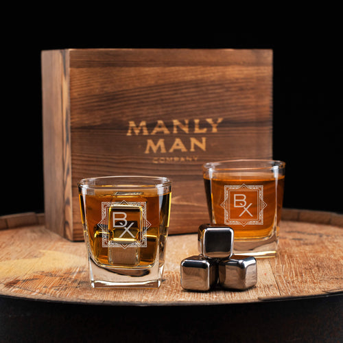 Personalized Whiskey Square Glass Set