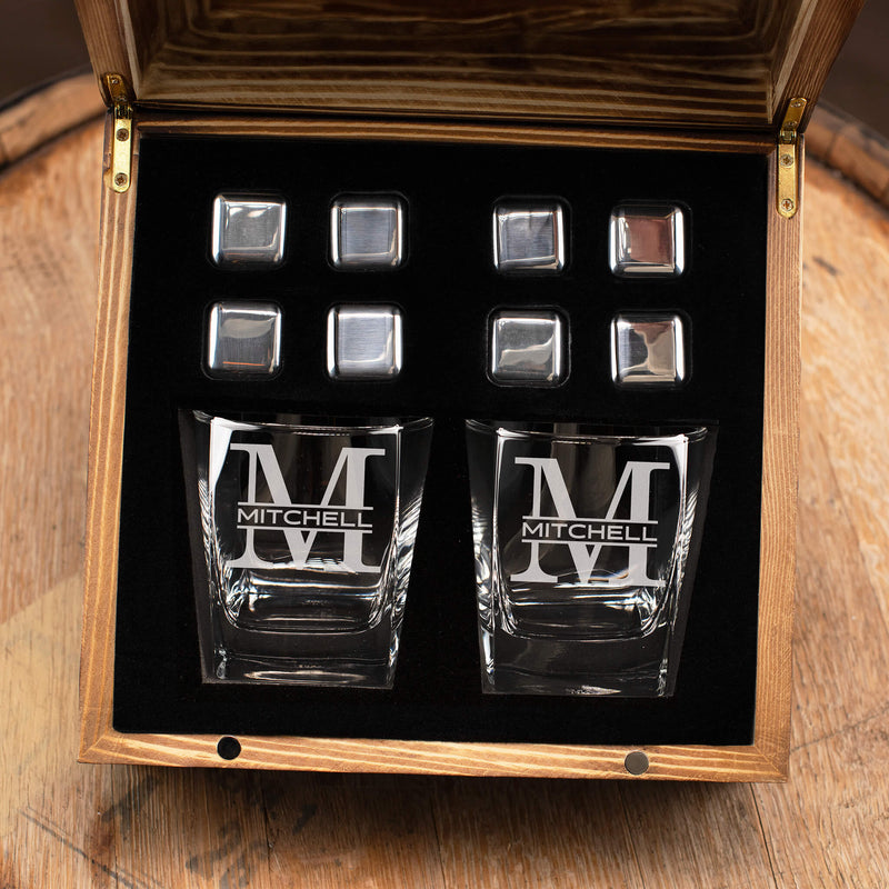 Personalized Whiskey Square Glass Set