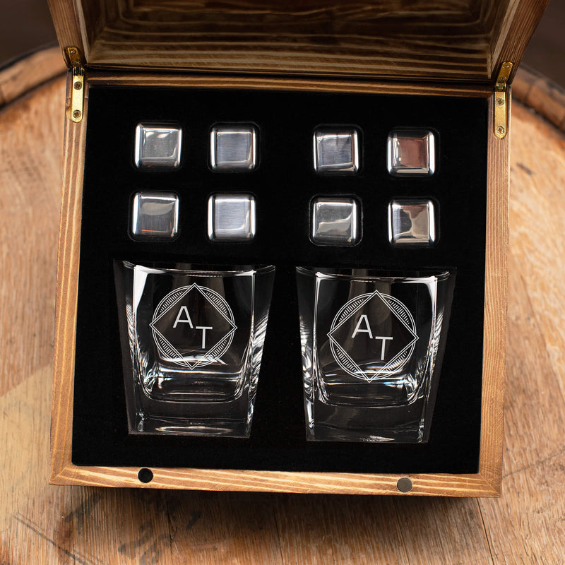 Personalized Whiskey Square Glass Set