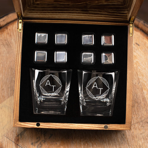 Personalized Whiskey Square Glass Set