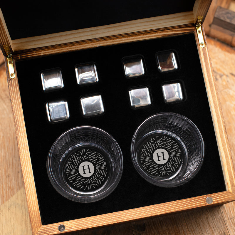 Personalized Whiskey Round Glass Set