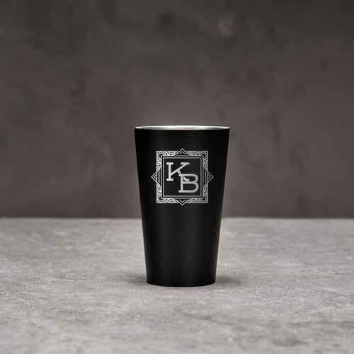 Personalized Black Steel Pint Glass