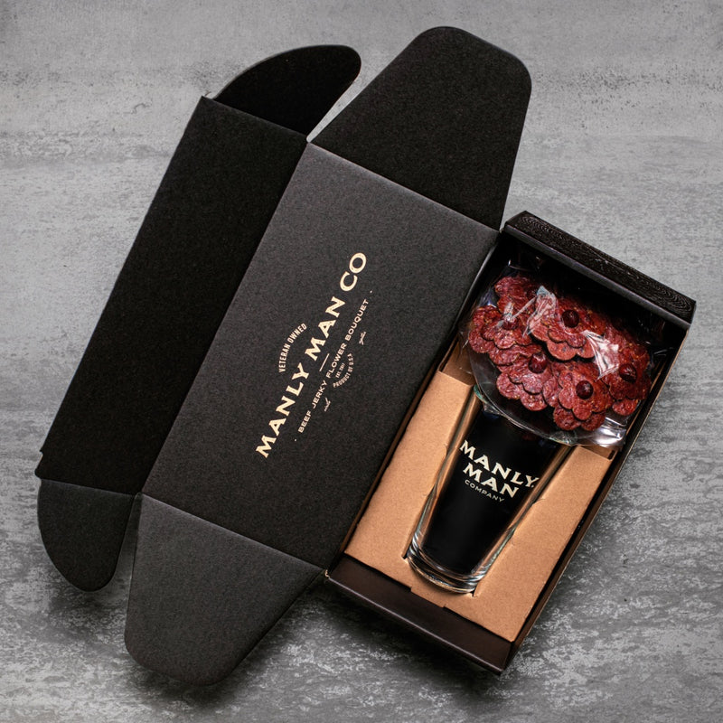 Beef Jerky Flower Bouquet & Beer Mug