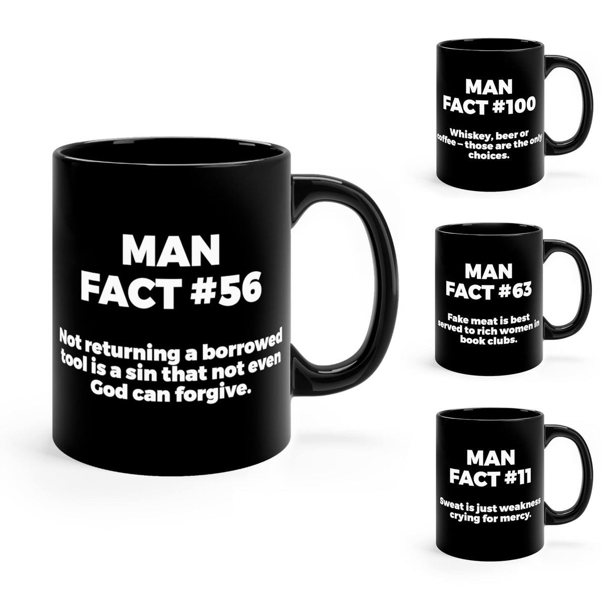 Man Facts Coffee Mugs (Set of 4)