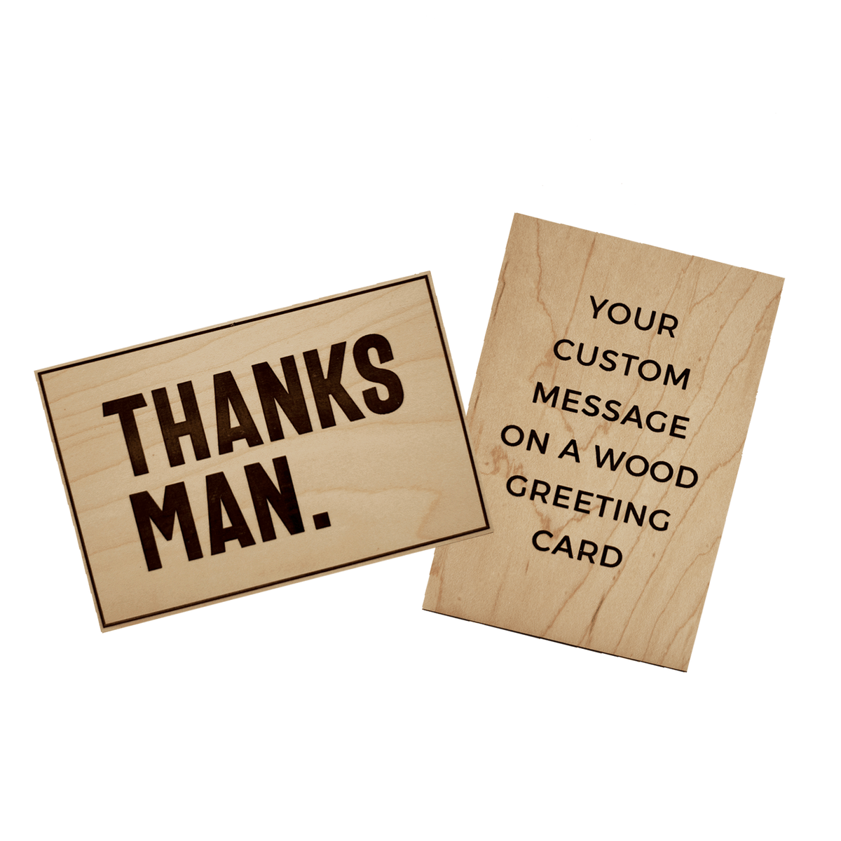 &quot;Thank You&quot; Wood Greeting Card (Personalized)