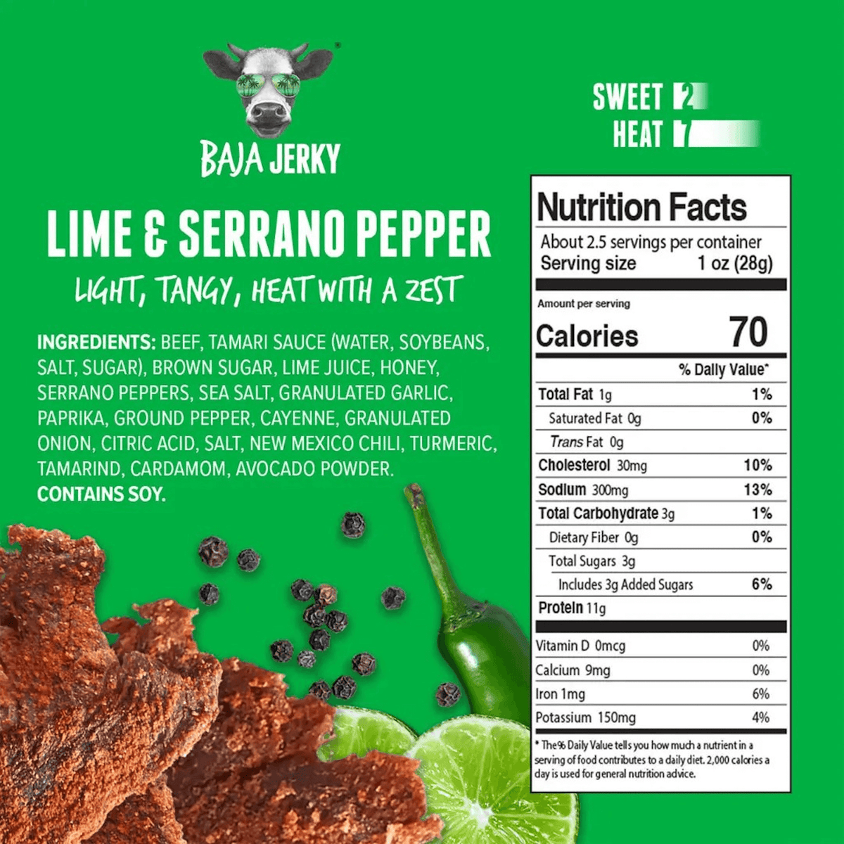 Lime &amp; Serrano Pepper Beef Jerky