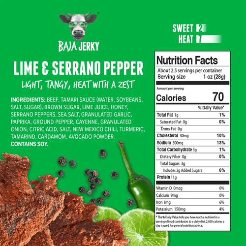 Lime & Serrano Pepper Beef Jerky