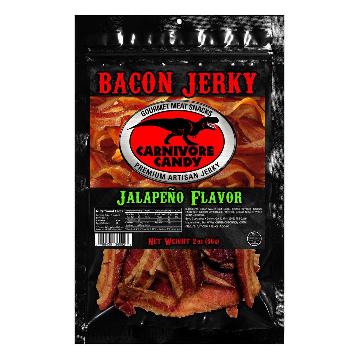 Carnivore Candy Jalapeño Bacon Jerky