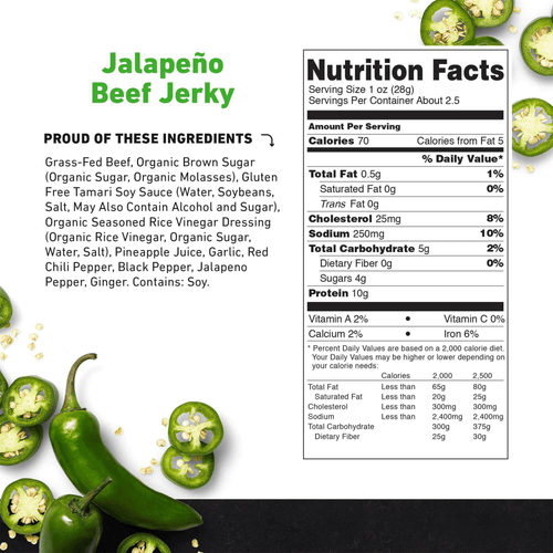 Jalapeno Grass-Fed Beef Jerky